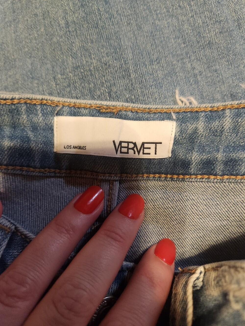 Vervet Light Blue Distressed Women's Jeans Shorts - Picture 3 of 4